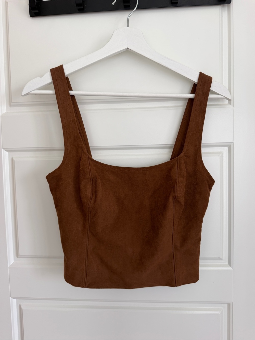 Abercrombie & Fitch Faux Suede Cami Tank Top Brown XS